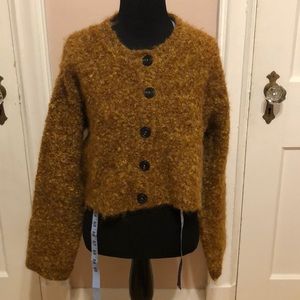 Mohair Cropped Cardigan Sweater
